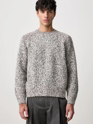 Lacoste sweter męski z wełną bordowy