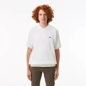 Lacoste sweter polo z bawełny organicznej