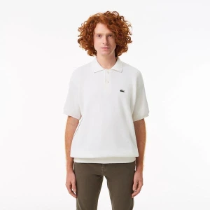 Lacoste sweter polo z bawełny organicznej