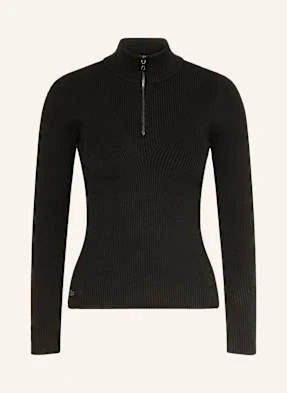 Lacoste Sweter Typu Troyer schwarz