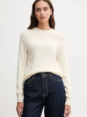 Lacoste sweter wełniany damski kolor beżowy lekki AF4160