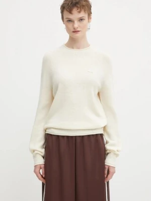 Lacoste sweter wełniany damski kolor beżowy lekki AF4160