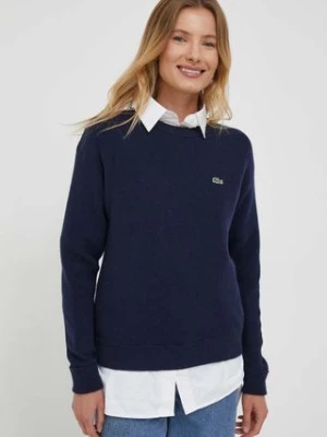 Lacoste sweter wełniany damski kolor granatowy