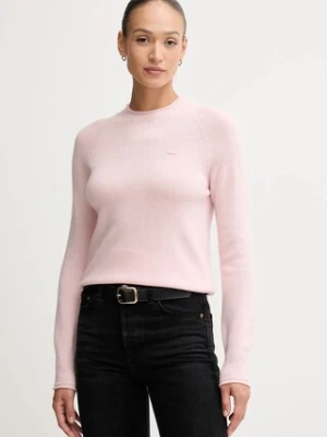 Lacoste sweter wełniany damski kolor różowy lekki AF4160