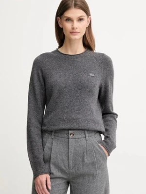 Lacoste sweter wełniany damski kolor szary lekki AF4160