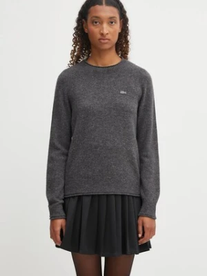 Lacoste sweter wełniany damski kolor szary lekki AF4160