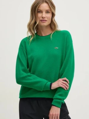 Lacoste sweter wełniany damski kolor zielony