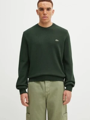 Lacoste sweter wełniany męski kolor zielony lekki AH2916