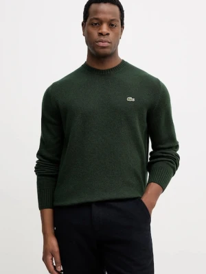 Lacoste sweter wełniany męski kolor zielony lekki AH2916