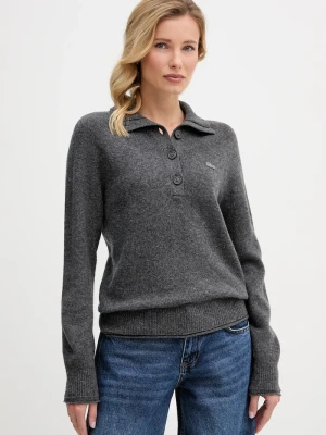 Lacoste sweter wełniany szary