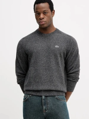 Lacoste sweter z dodatkiem wełny męski kolor szary AH5173
