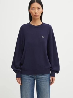 Lacoste sweter z wełną damski kolor granatowy AF4158