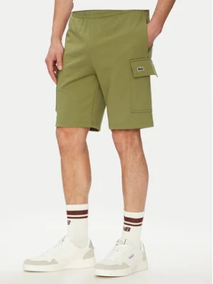 Lacoste Szorty sportowe GH9743 Khaki Regular Fit