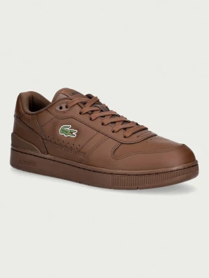 Lacoste T-CLIP SET sneakersy męskie skórzane brązowy