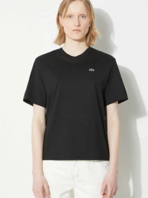 Lacoste t-shirt bawełniany damski kolor czarny TF7215