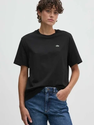 Lacoste t-shirt bawełniany damski kolor czarny TF7215