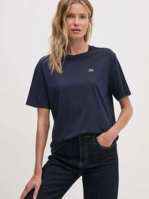 Lacoste t-shirt bawełniany damski kolor granatowy TF7215