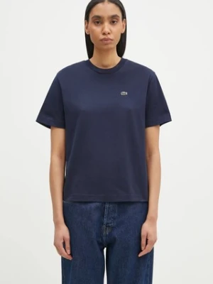 Lacoste t-shirt bawełniany damski kolor granatowy TF7215