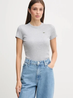 Lacoste t-shirt bawełniany damski kolor szary TF5538