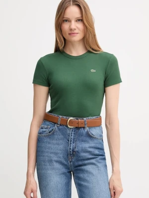 Lacoste t-shirt bawełniany damski kolor zielony TF5538