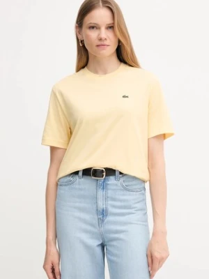 Lacoste t-shirt bawełniany damski kolor żółty TF7215