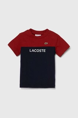 Lacoste t-shirt bawełniany dziecięcy kolor granatowy wzorzysty