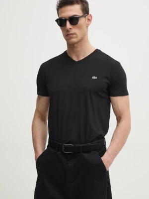Lacoste t-shirt bawełniany kolor czarny TH6710