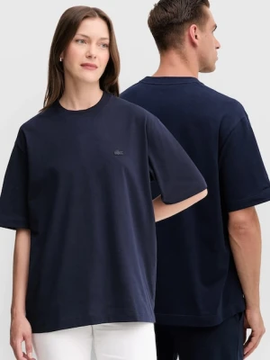 Lacoste t-shirt bawełniany kolor granatowy gładki TH7744