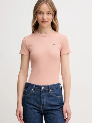 Lacoste t-shirt bawełniany kolor różowy