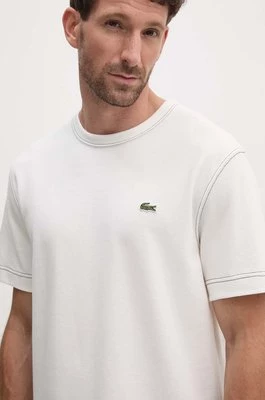 Lacoste t-shirt bawełniany męski kolor beżowy gładki TH2829