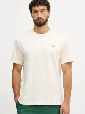 Lacoste t-shirt bawełniany męski kolor beżowy gładki TH5492