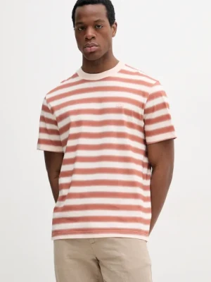 Lacoste t-shirt bawełniany męski kolor beżowy wzorzysty TH0290