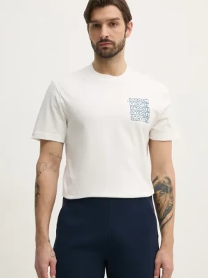 Zdjęcie produktu Lacoste t-shirt bawełniany męski kolor biały z nadrukiem TH0288