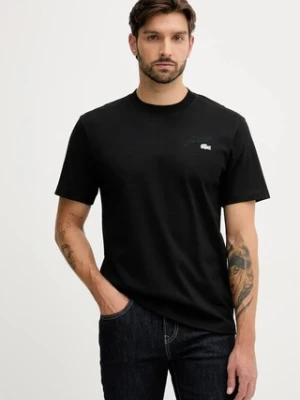Lacoste t-shirt bawełniany męski kolor czarny gładki TH5492