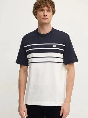 Lacoste t-shirt bawełniany męski kolor granatowy wzorzysty TH8130