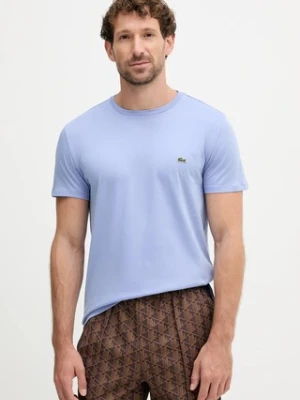 Lacoste t-shirt bawełniany męski kolor niebieski gładki TH6709