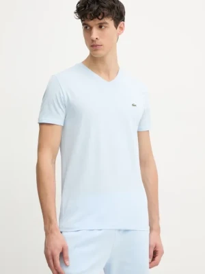 Lacoste t-shirt bawełniany męski kolor niebieski gładki TH6710