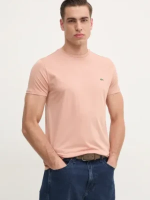 Lacoste t-shirt bawełniany męski kolor pomarańczowy gładki TH6709