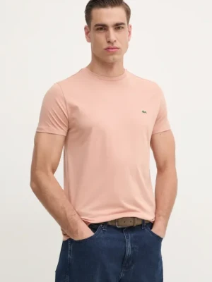 Lacoste t-shirt bawełniany męski kolor pomarańczowy gładki TH6709