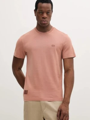 Lacoste t-shirt bawełniany męski kolor pomarańczowy gładki TH9894