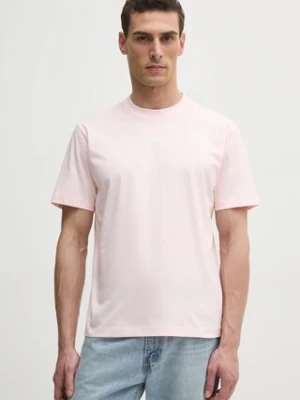 Lacoste t-shirt bawełniany męski kolor różowy z nadrukiem TH2739