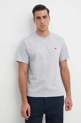 Lacoste t-shirt bawełniany męski kolor szary gładki