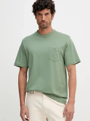 Lacoste t-shirt bawełniany męski kolor zielony gładki TH2827