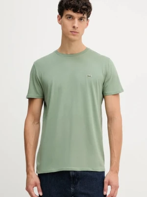 Lacoste t-shirt bawełniany męski kolor zielony gładki TH6709