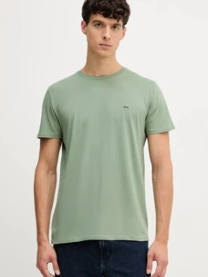 Lacoste t-shirt bawełniany męski kolor zielony gładki TH6709