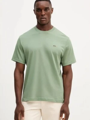 Lacoste t-shirt bawełniany męski kolor zielony gładki TH7318