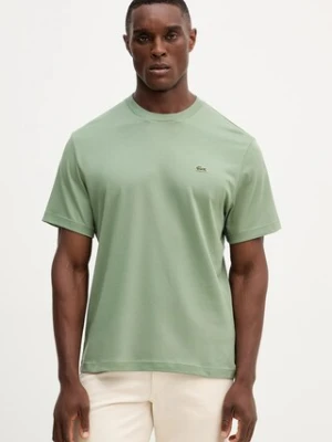 Lacoste t-shirt bawełniany męski kolor zielony gładki TH7318