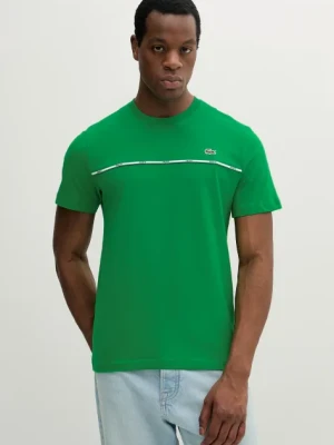 Lacoste t-shirt bawełniany męski kolor zielony gładki TH9842