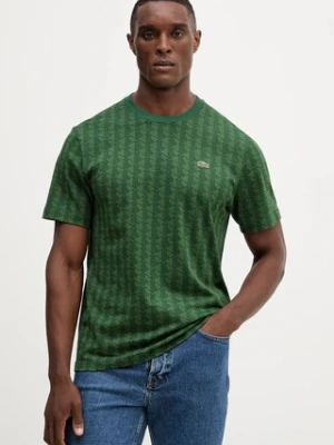 Lacoste t-shirt bawełniany męski kolor zielony wzorzysty TH5902