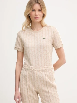 Lacoste T-shirt damski beżowy